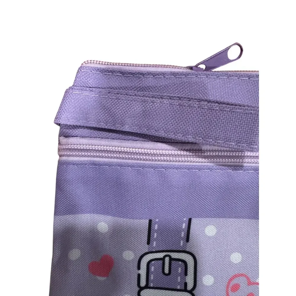 Kuromi Sanrio canvas very sturdy documents/sheets folder with zippers and strap